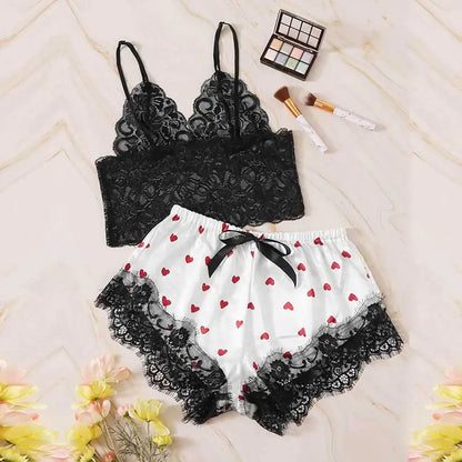 Lace Satin Nightwear Set