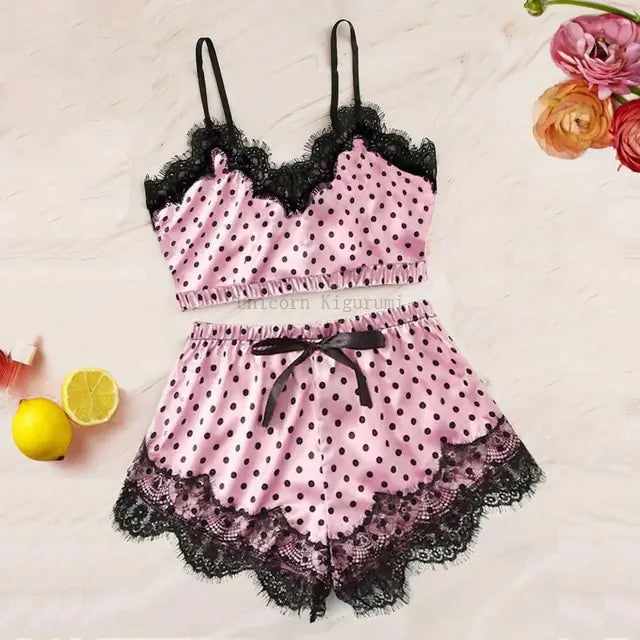 Lace Satin Nightwear Set