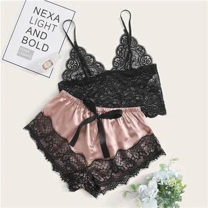 Lace Satin Nightwear Set