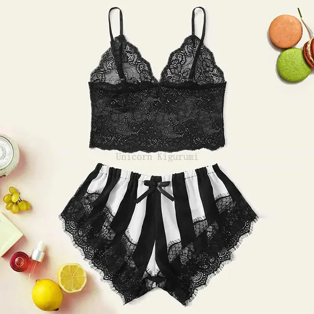 Lace Satin Nightwear Set