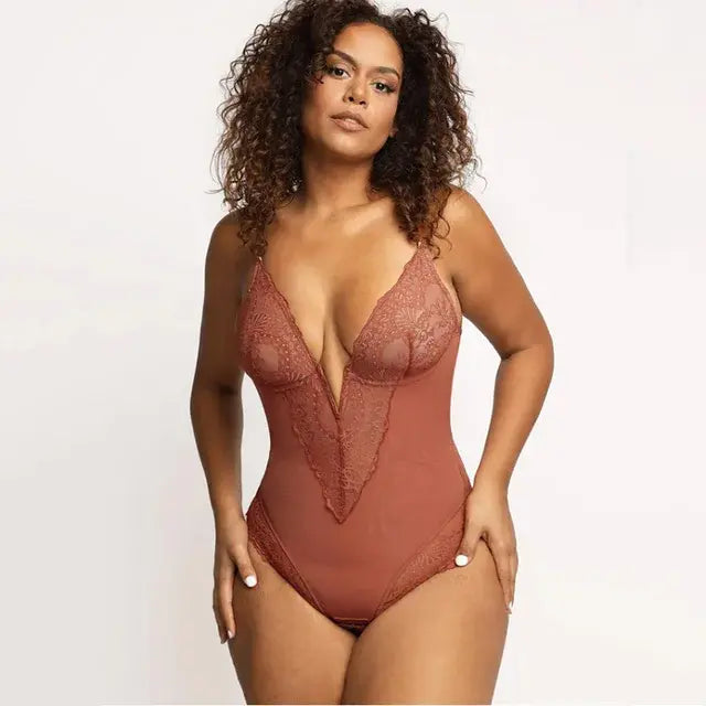 Lace V-Neck Shapewear