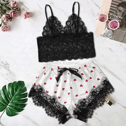 Lace Satin Nightwear Set