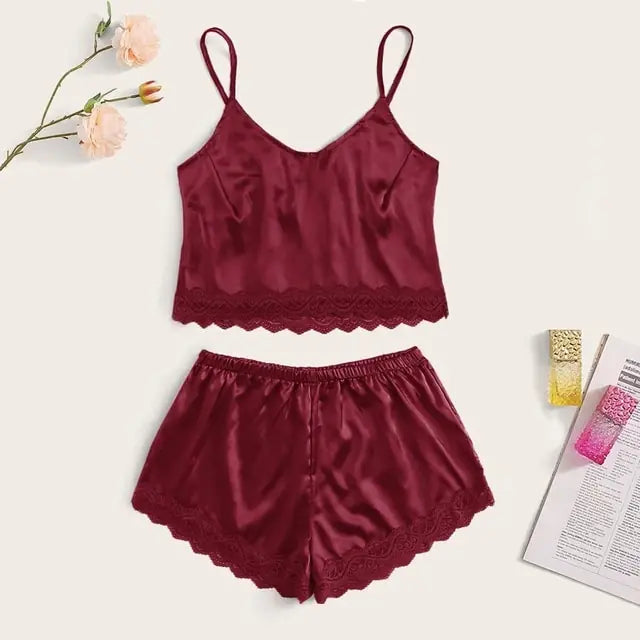 Lace Satin Nightwear Set