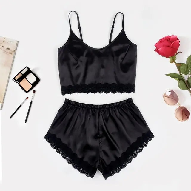 Lace Satin Nightwear Set