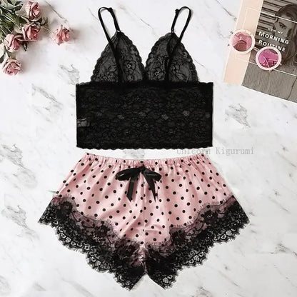 Lace Satin Nightwear Set