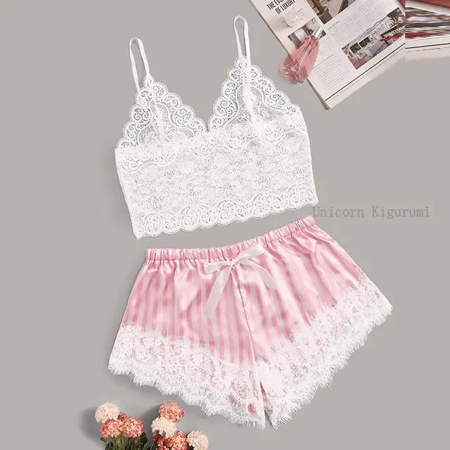 Lace Satin Nightwear Set